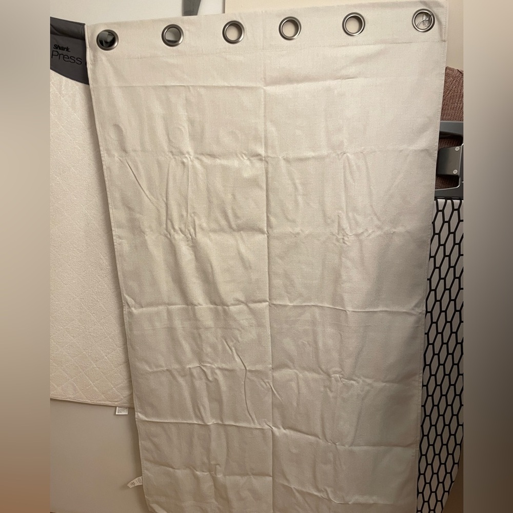 Blackout curtains, beige, linen texture; simply essentials brand. 4 panels